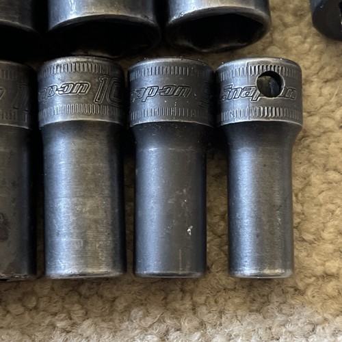 SNAP ON 12pc 3/8" Dr Metric Semi-Deep Impact Socket Set 212IMFMSYA Matco Adapter - Bild 2 von 22