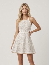 Lulus Cut Out Lace Mini Dress Size XL Open Back Coquette Holiday Party Event