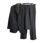 The Oxford Shop Bespoke Mens 42R 36X29 Pinstripe Two-Piece Suit Gray 3-Button