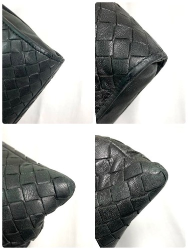 Bottega Veneta Intrecciato Leather Clutch Black Handbag Document Case - 第 10/20 張圖片