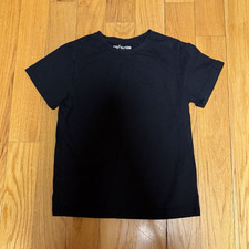 Kid Nation Boys Black Basic Short Sleeve Crew Neck Pullover T-Shirt M 7/8