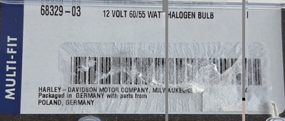 OEM Harley Davidson Halogen Headlight Bulb 68329-03 H2 for sale