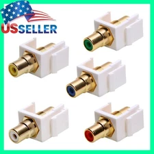 Wall Plate RCA Keystone Jack Female Coupler Modular Insert Faceplate Port White