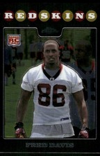 2008 Topps Chrome #TC214 Fred Davis Rookie RC Washington redskins football card. rookie card picture