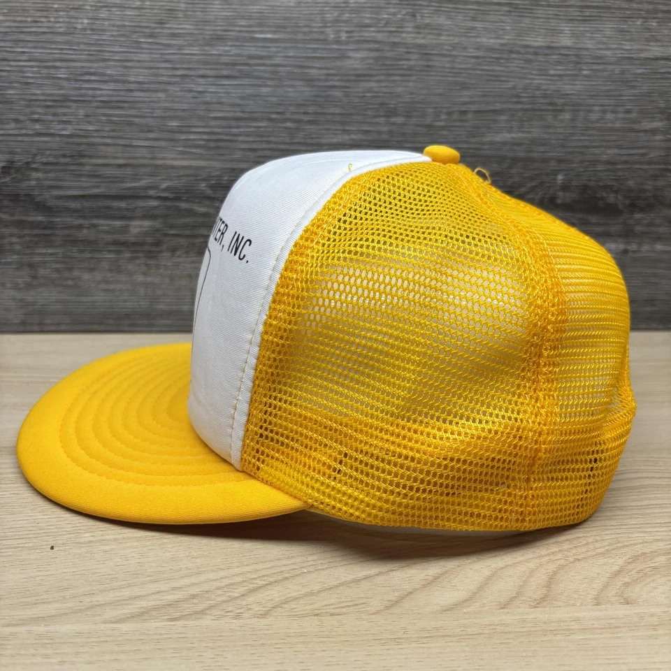 Gorra de colección John Deere espalda a presión amarilla camionero Bob's centro de alquiler para hombre años 80 Foto 4 de 4