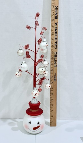 "Árbol de vacaciones decorativo con tema de muñeco de nieve marca Welcome Home - 14,5""" - Imagen 10 de 15