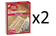 Betty Crocker Super Moist Cherry Chip Cake Mix, 375g 2 Pack 