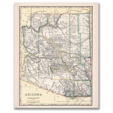 Arizona 1895 Vintage Map 11x14 Antique Atlas Historic Wall Art Print