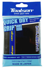 Paquete de 3 tacky de tenis negro Toalson Quick Dry Overgrip hecho en Japón