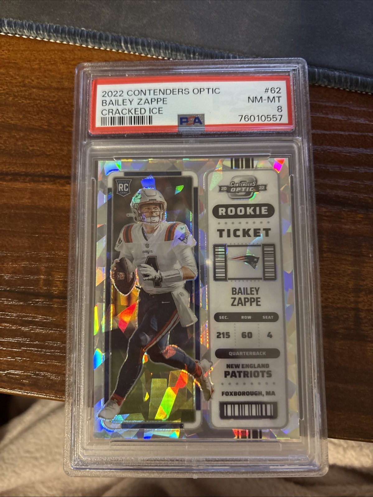 Bailey Zappe Cracked Ice Contenders Optic
