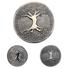 Scottish Kilt Belt Buckle Antique Chrome Black Highland Tree Belts Buckles AAR