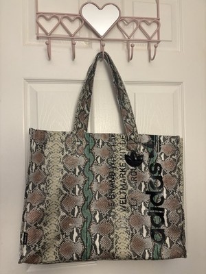 Adidas Large Snake Print Tote Bag with Logo Charm