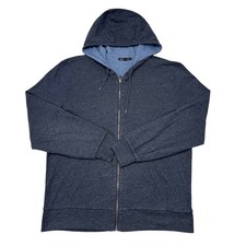 John Varvatos Hoodie Mens Size XL Navy Blue Full Zip Sweatshirt Menswear Casual