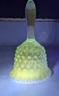 Fenton Blue Opalescent Hobnail Glass Bell – Glows Under UV Light