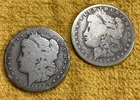 90% Silver Morgan Dollars Lot Of (2). Free Shipping.