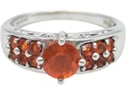 9ct White Gold QVC Ring Orange Gemstones Hallmarked 375 UK Size P½ - 3.77g