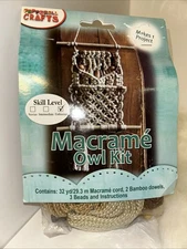 Pepperell Crafts Macrame Owl Kit New Owl Wall Hanging All included NEW UNOPENED