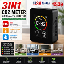CO2 Meter Air Quality Monitor 400-5000 PPM Sensor Carbon Dioxide Detector US