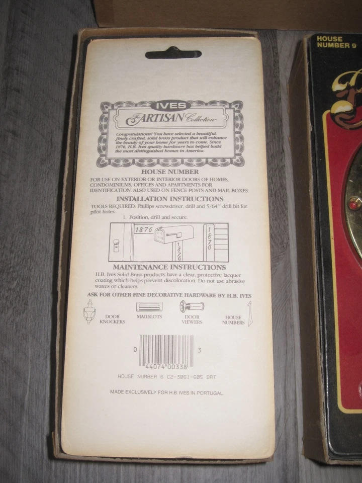 (20) Solid Brass House Mailbox Number 6 / 9 Ives Artisan Collection Vtg 1983 NOS - Image 3 of 4