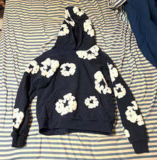 DENIM TEARS Mens Blue Cotton Fleece Graphic P...