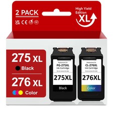 PG-275XL CL-276XL High Capacity Black Color Ink Cartridge 2-Pack for Canon