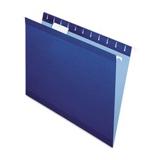 25 Pack Navy Reinforced Hanging File Folders Letter Size 1/5 Cut 4152 1/5