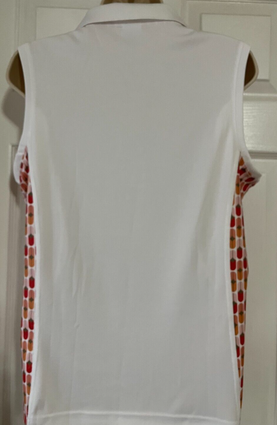 Golf Shirt Top Daily Sports Watermelon & White Amir Size L Sleeveless