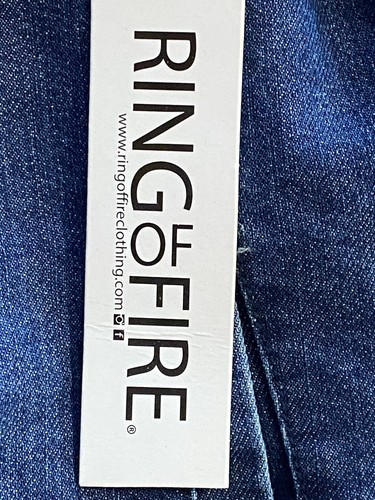 Ring of Fire Big Boys Frost Denim Shirt Jacket with Contrast Lining -Size M NWT - Picture 9 of 10
