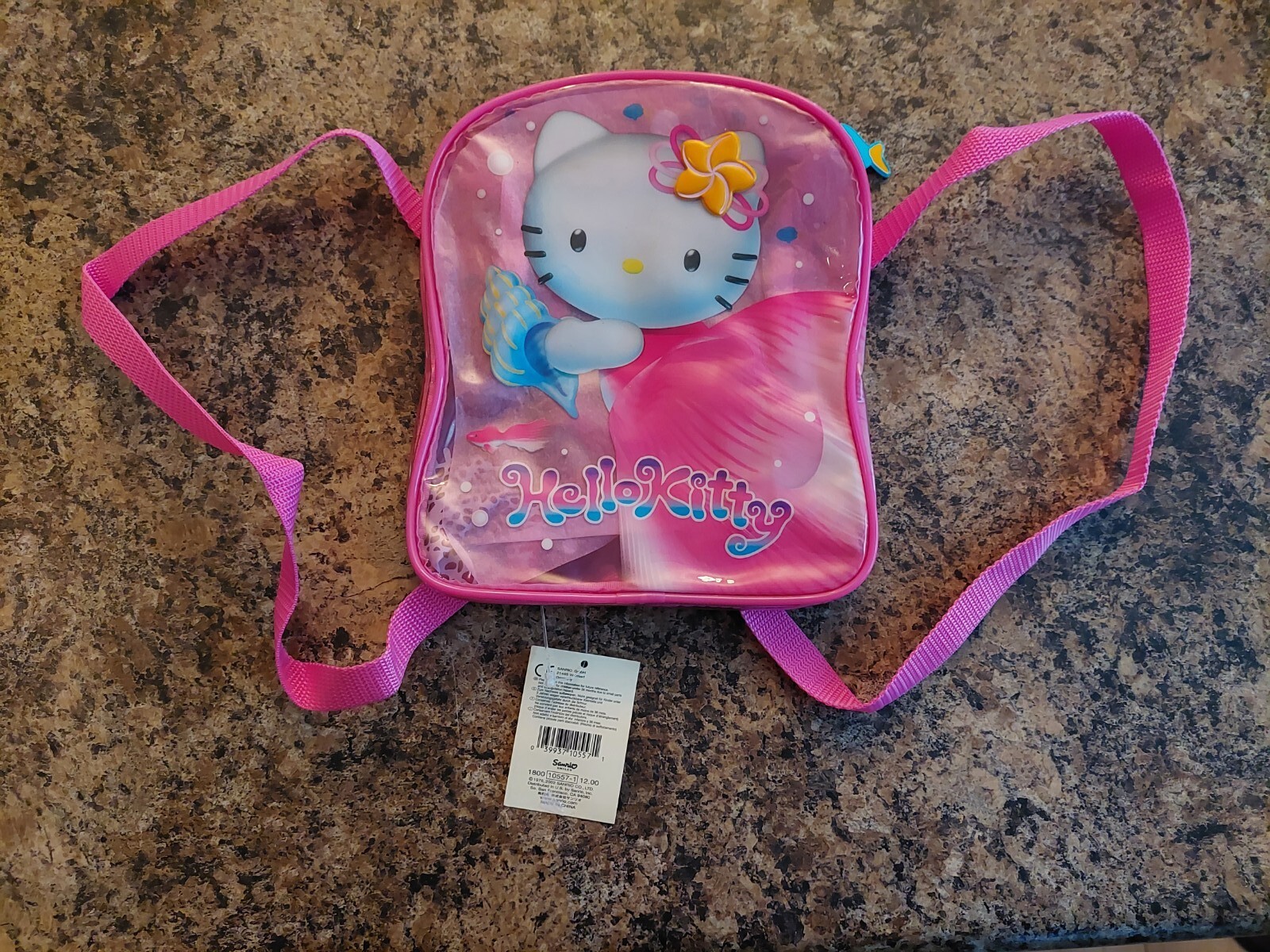 Vintage 2002 Sanrio Hello Kitty Pink Mermaid Shell Backpack Brand New-image