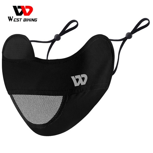 WEST BIKING Summer Cool Breathable Sports Ice Silk Mesh Cycling Face Mask Cover - Picture 1 of 18