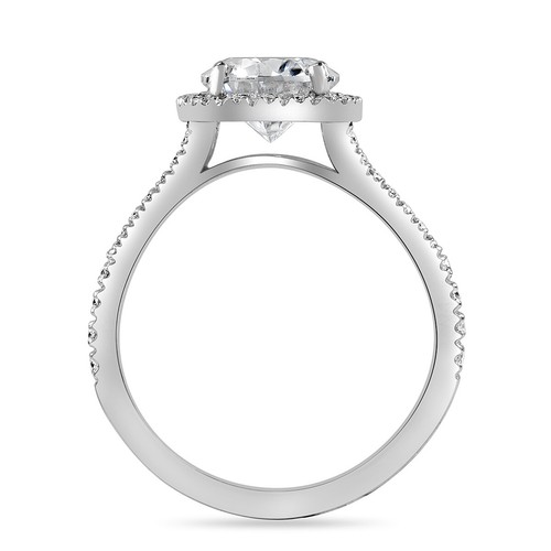 2.41 ct Lab Grown Cushion Cut Halo Diamond Engagement Ring VVS2 D Pave Certified - Picture 9 of 9