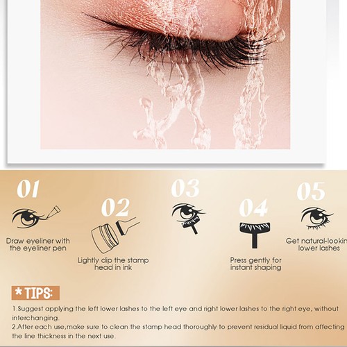 Lower Lash Eyelash Stamp Quick Eye Makeup Tool Waterproof DIY Beauty - Foto 7 di 12