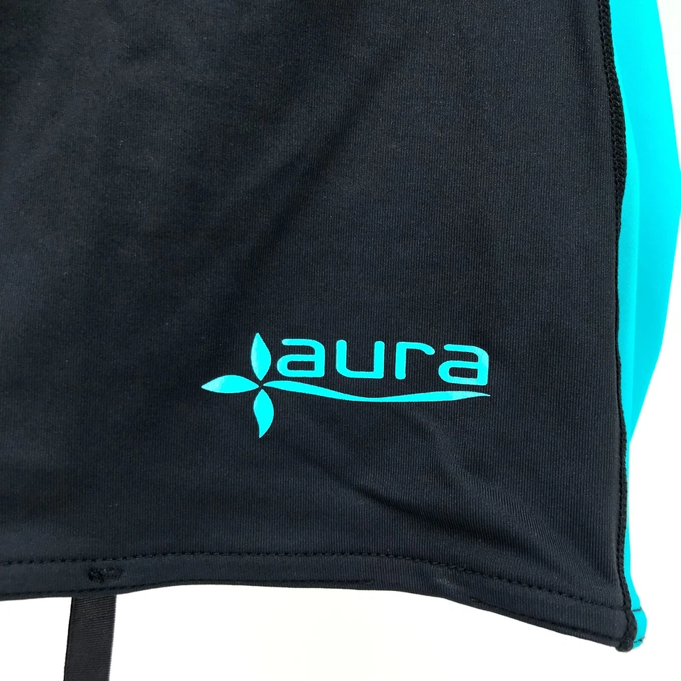 Body Glove Aura Rash Guard 青少年儿童中号蓝色黑色 50 SPF 紫外线长袖 — 第 3/4 张图片