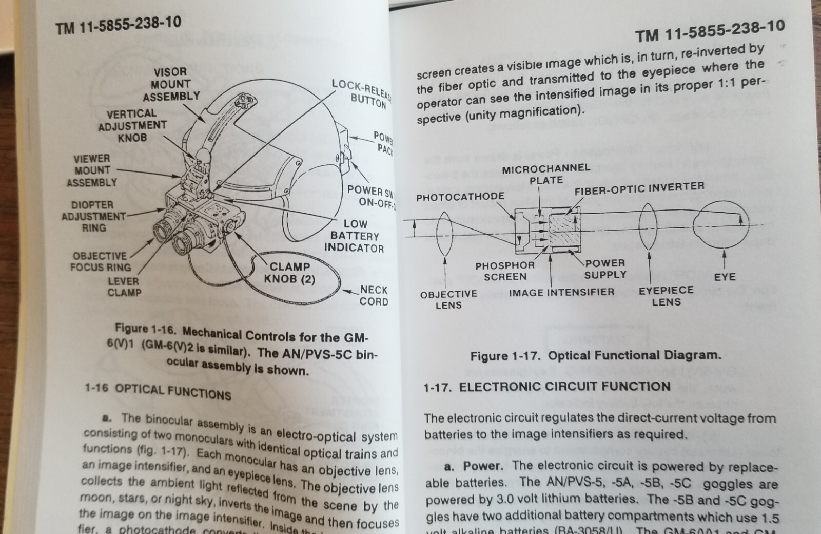 TM 11-5855-238-10 Night Vision Goggles, Ground & Aviation Use, 15 May 1993
