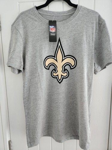 New Orleans Saints Logo Baumwolle T-Shirt Silber UK M Brandneu mit Etikett UVP 25£ - Bild 3 von 12