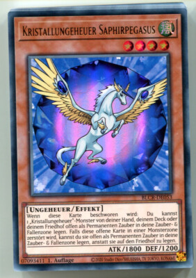 Yu-GI-OH Kristallungeheuer Saphirpegasus Ultra Rare BLCR-DE053