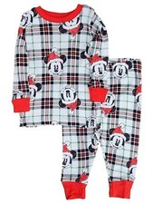 Disney Mickey Mouse Infant  Toddler Boys  Girls Holiday Pajamas Set