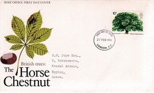 GB 1974 Horse Chestnut FDC Thurso cancel typed with enclosure VGC