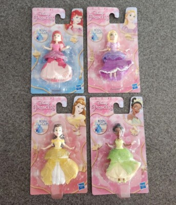 Lot of 4 Disney Princess Royal Clips Tiana - Rapunzel - Bella - Ariel