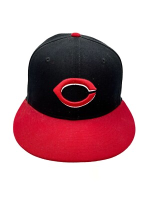 Cincinnati Reds Nike True Authentic Hat  Cap Black With Red Embroidered Sample