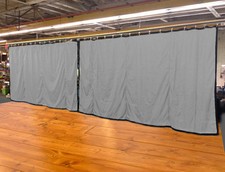 Lot of 2 Silver Curtain/Stage Backdrop, Non-FR, 9 H x 15 W