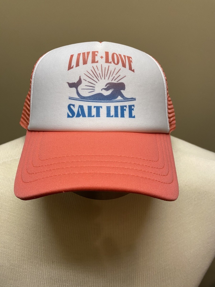 Salt Life Women's Salmon Pink Live Love Mermaid SnapBack Hat NEW