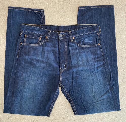 Levis 505 Regular Fit Jeans Mens 36x34 Straight Leg Dark Blue 00505-1136 $69.50 - Picture 3 of 11