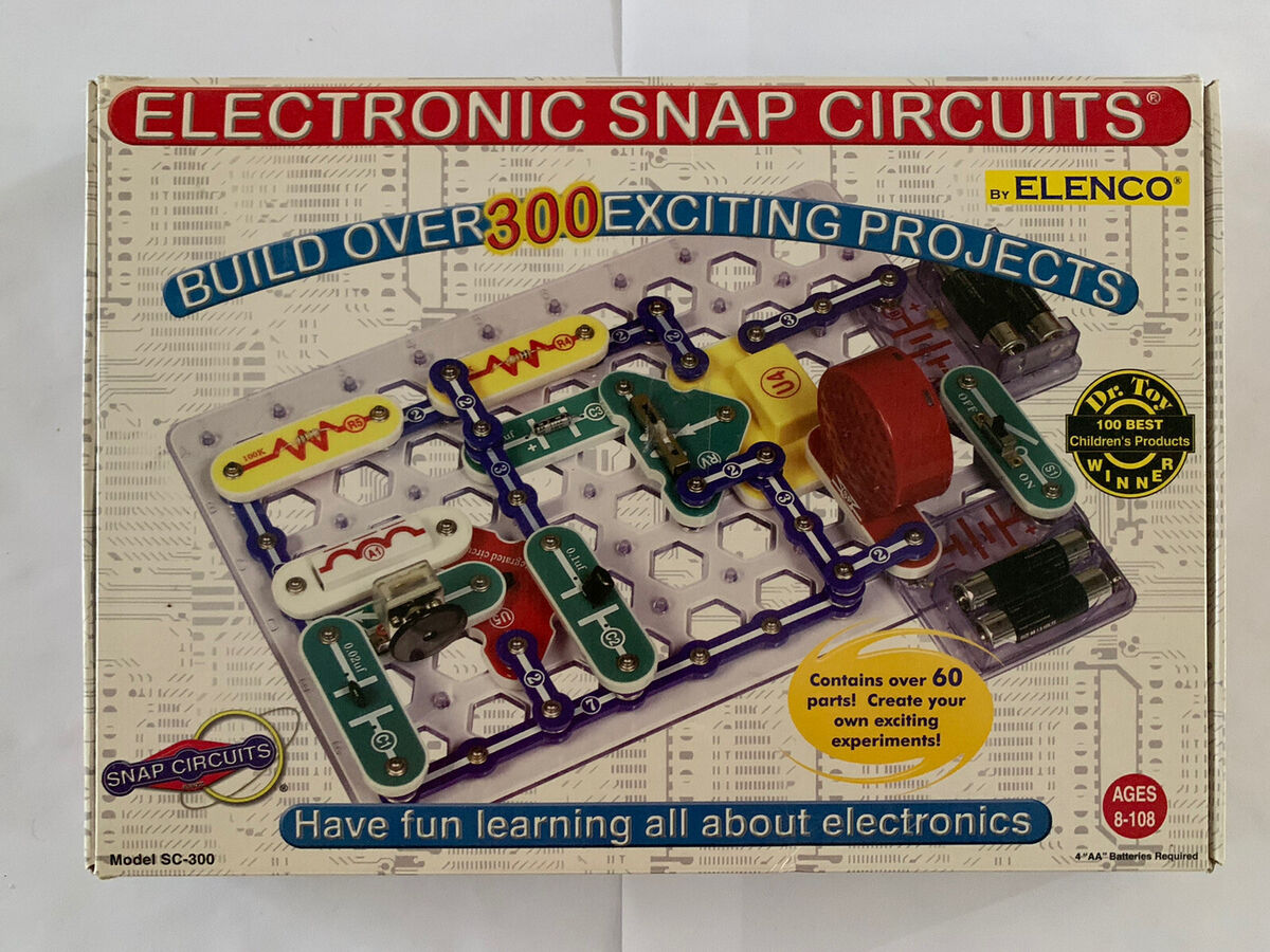  Snap Circuits Classic SC-300 Electronics Exploration Kit, Over  300 Projects, Full Color Manual Parts