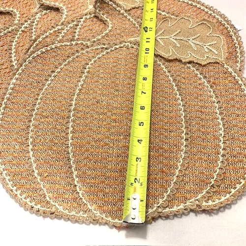 Tahari Tischsets Kürbis Herbst Erntedank rund rustikal Bauernhaus Jute Set 4 - Bild 8 von 21