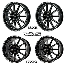VMS RACING BLACK HAWK DRAG PACK RACE RIMS WHEELS R 17X10 F 18X5 FOR DODGE 5X115