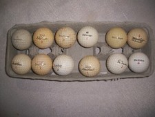 12 Vintage signature golf balls. Armour, Casper, Crampton, Geiberger, Hagen, etc