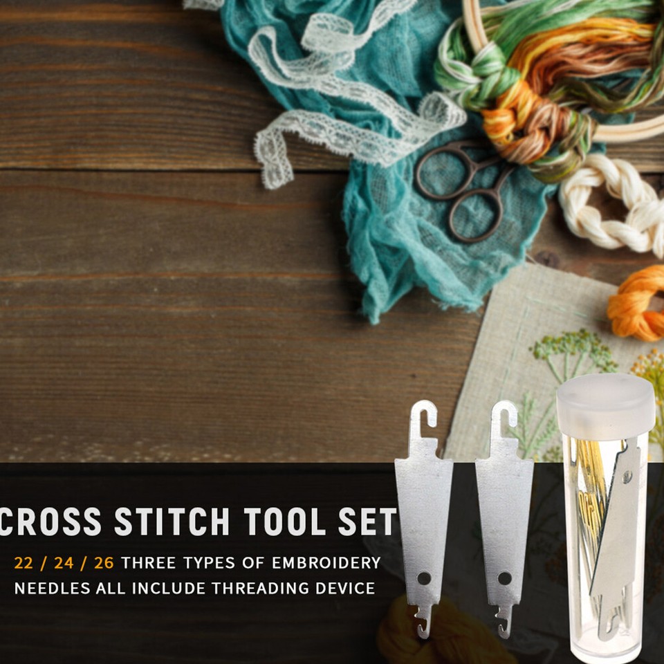 hot 20 PCS Sewing Needles 24/26 Blunt End Needles Large Eye Embroidery