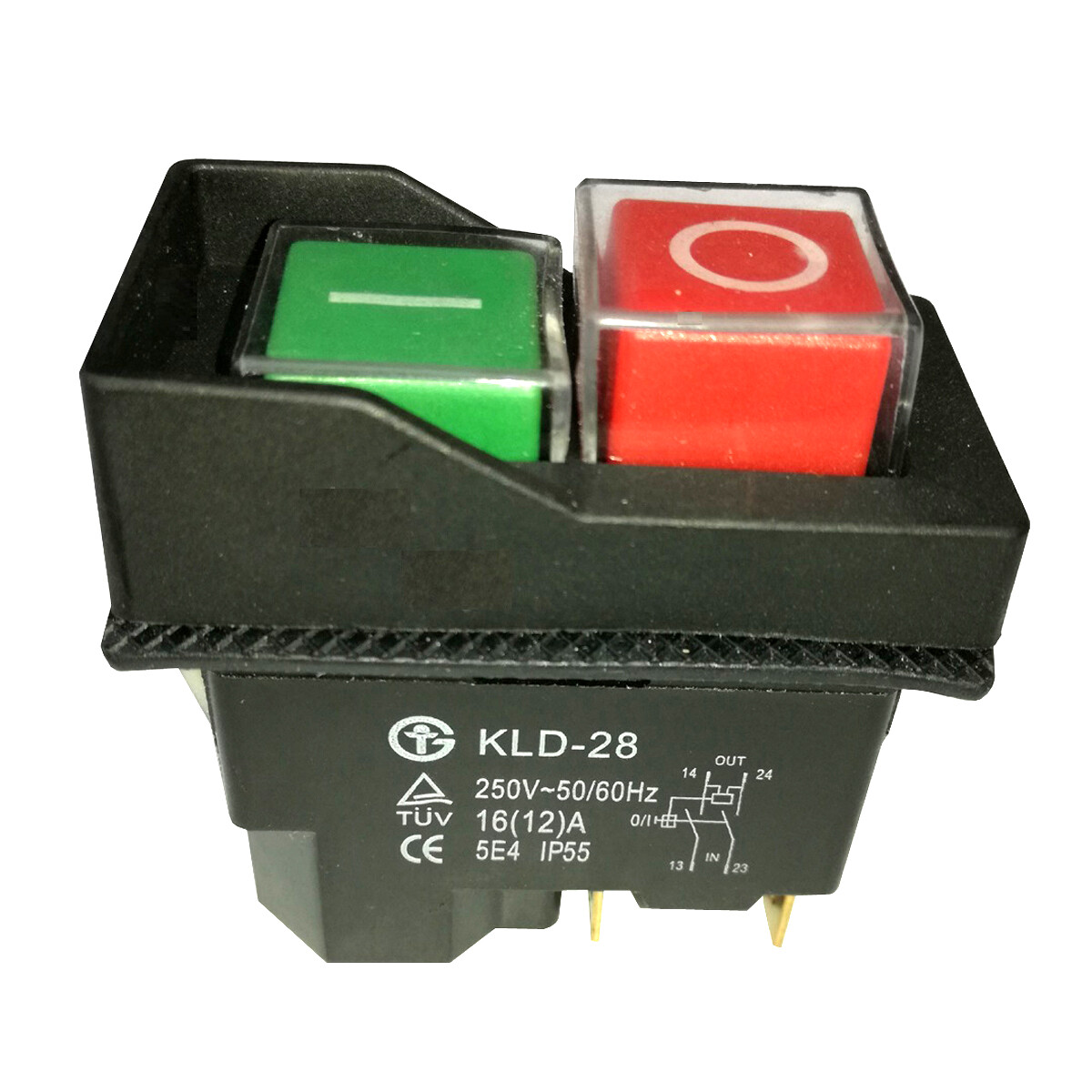 Interrupteur Bouton-poussoir étanche KJD12 – 4 Broches, 250V/16A, IP54, Pour Machines-outils Et Outils électriques