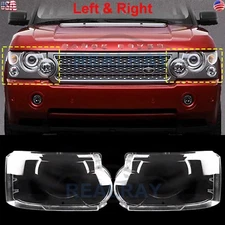 Pair Headlight Lens Cover For Land Rover Range Rover 2006 2007-2009 Not Sport
